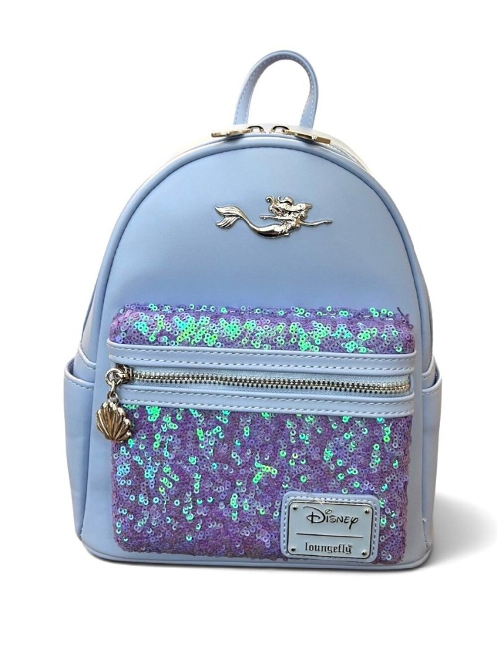 Disney Little Mermaid Ariel Sequins Loungefly Mini Backpack Under the Sea NWT